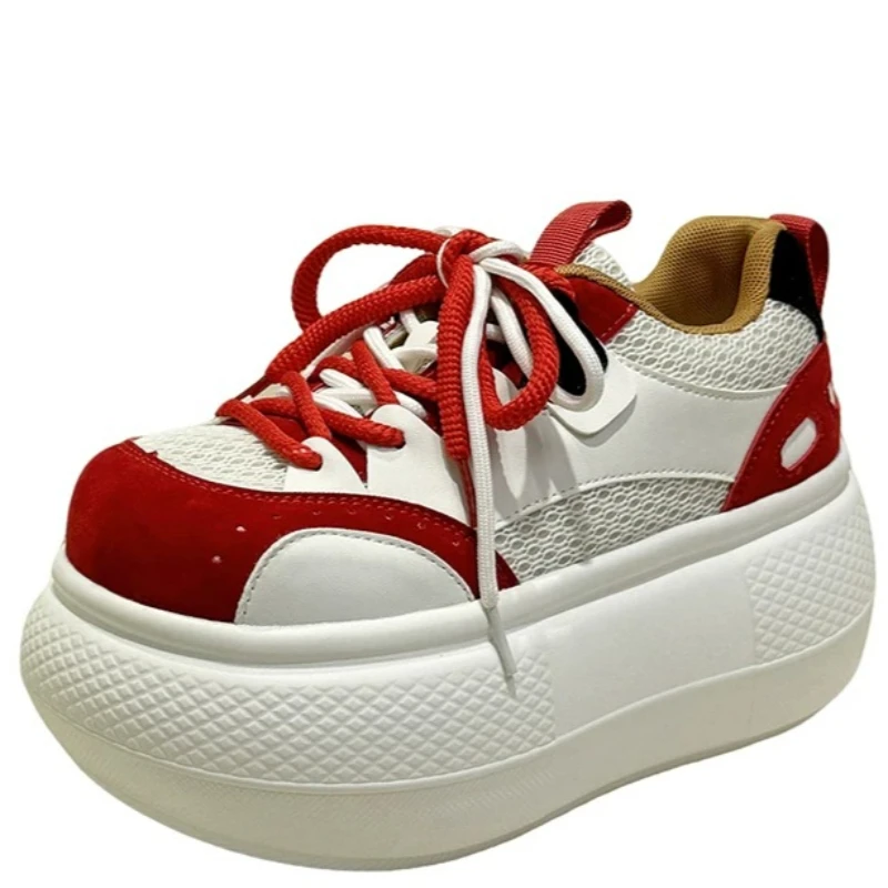 

8CM New 2026 Women Spring Breathable Mesh Sneakers Casual Female Comfortable Sports Shoes Ladies Chunky Shoes Zapatos De Mujer
