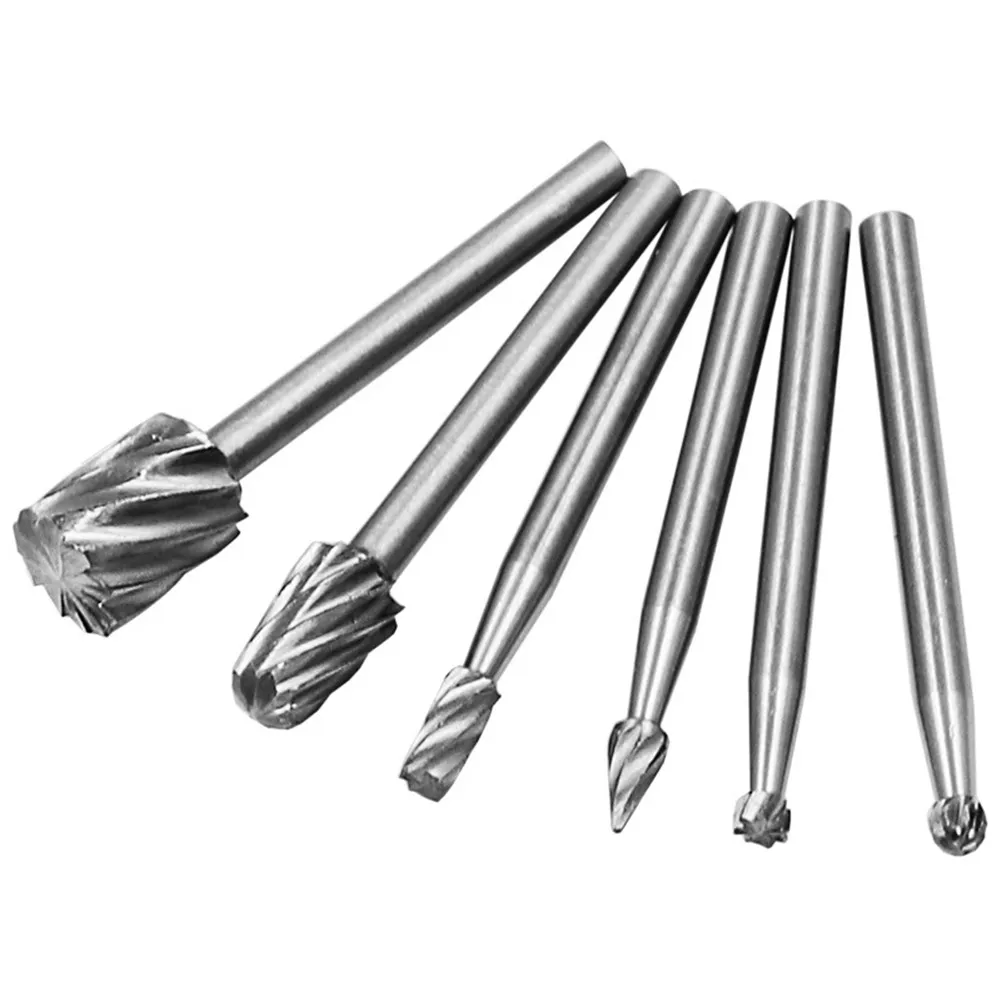 Set di punte per trapano Mini utensile rotante da 6 pezzi Set di frese per molatura del Router con gambo da 3.1mm fresa per intaglio del metallo del