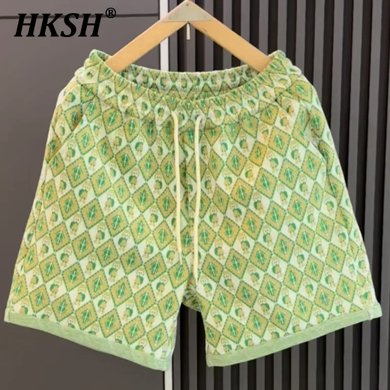 HKSH Summer New Man Tide Knitted Niche Design Jacquard Sports Leisure Shorts Loose Versatile Trendy Beach Chic Ins Capris HK4750