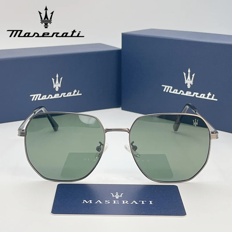 MASERATI Óculos de sol elegantes quadrados UV400 polarizados óculos de sol para dirigir óculos de viagem para homens e mulheres visão clara 220495