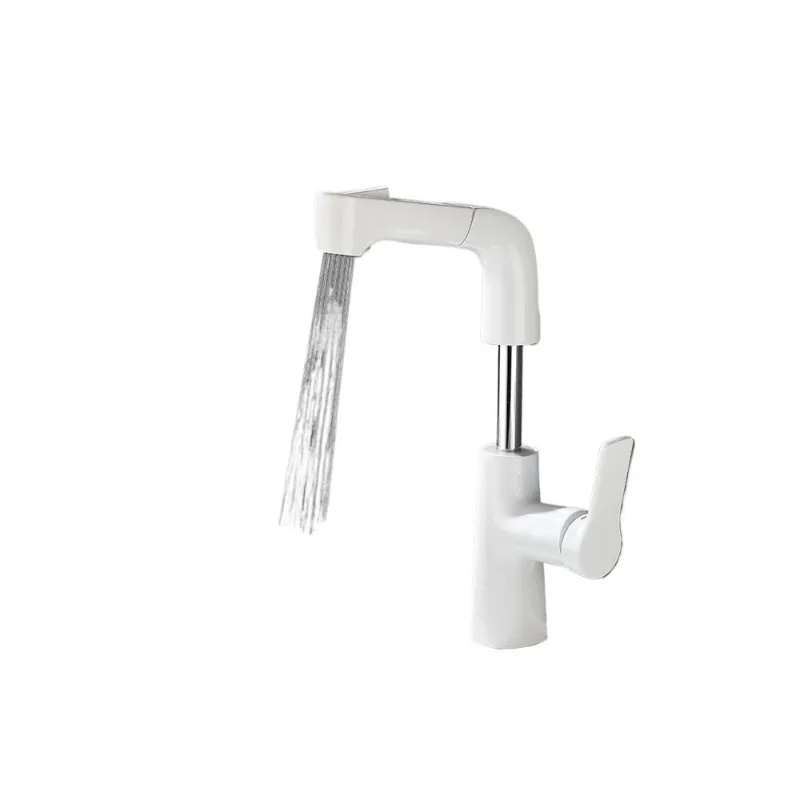 bathroom All copper hot and cold can be pulled and lifted can be switched out of water single hole high washbasin basin faucet