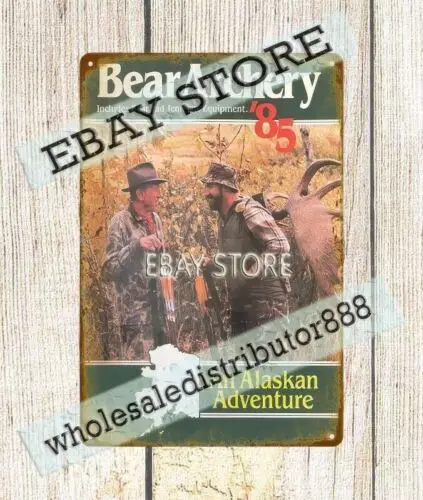 1985 Bear Archery hunting moose gift for hunters metal tin sign  poster