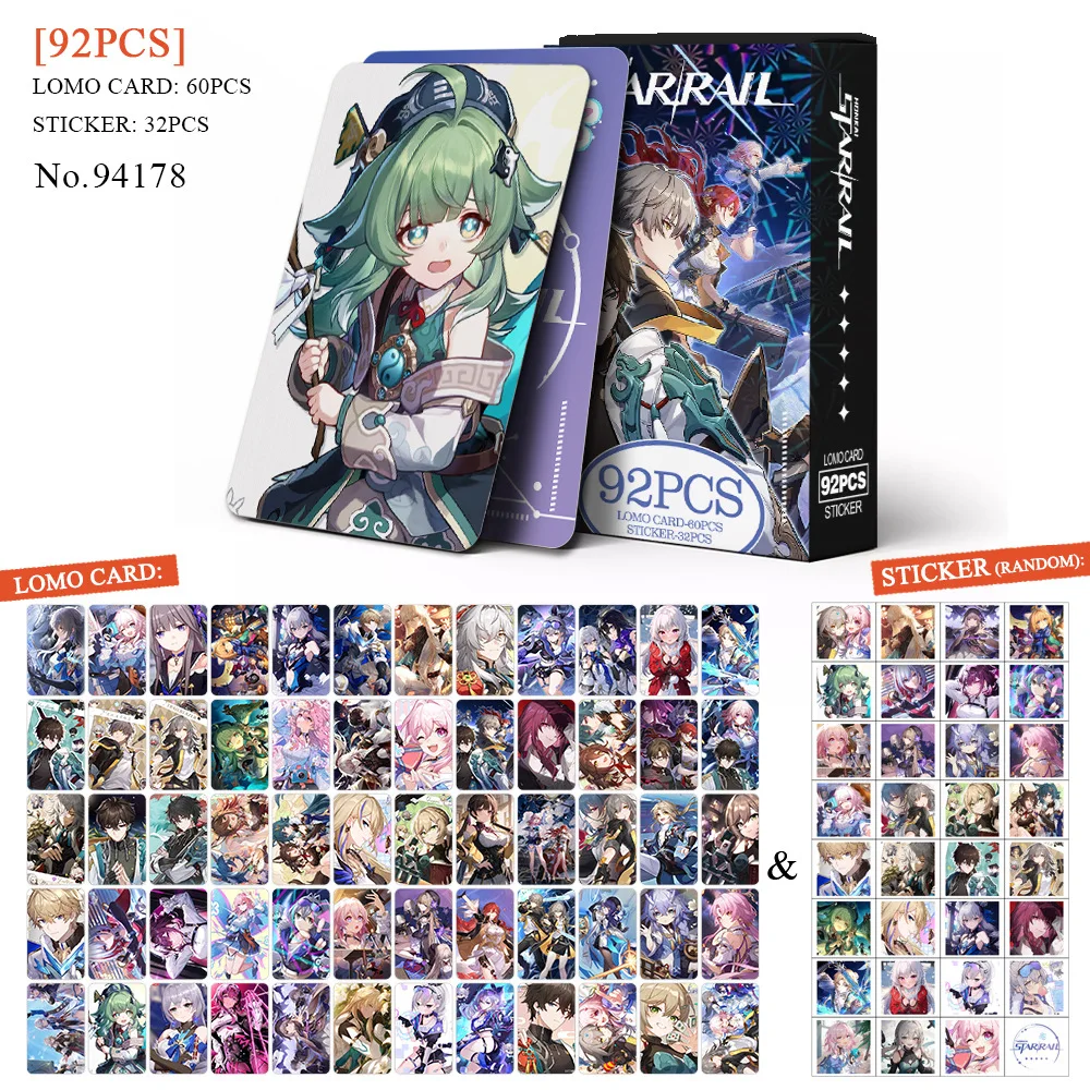 anime honkai star rail photo card lomo cards adesivos impressao dupla face alta qualidade photocards fas presente 92 pcs por conjunto 01