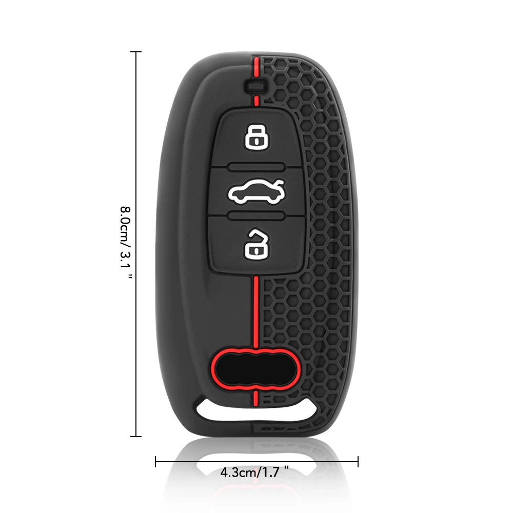 Silikonowa obudowa na kluczyk samochodowy klosz do Audi A1 A3 8V A4 B8 B9 A5 A6 C7 A7 A7 A8 Q3 Q5 Q7 S4 S6 S7 S8 R8 TT ochraniacz na klucze