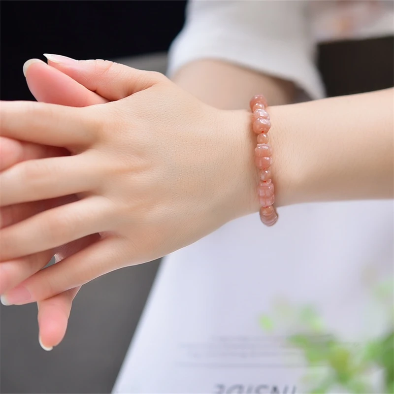 Natural Sunstone Pixiu Bracelet Crystal Reiki Healing Stone Fashion Jewelry Gifting Gift For Women 1pcs 8x13mm