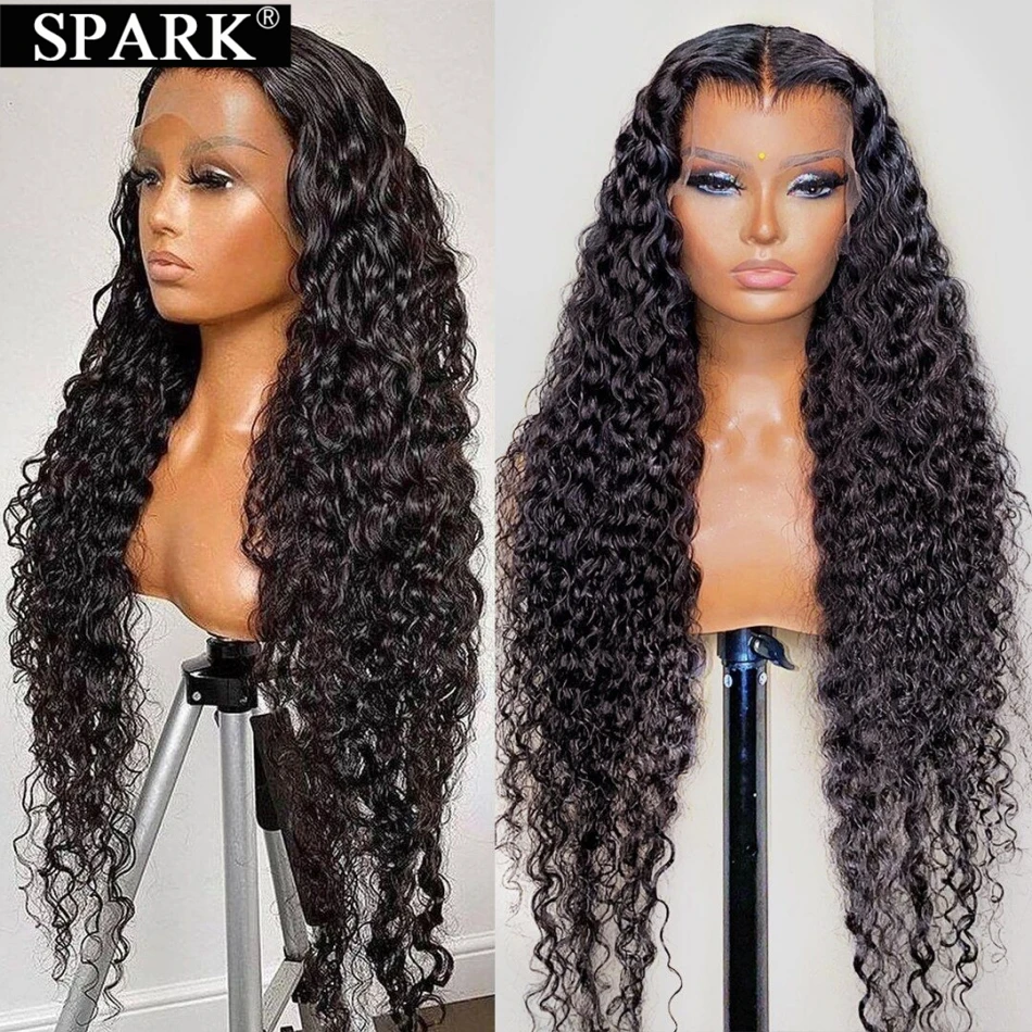 

Deep Curly Wig 100% Brazilian Human Hair 13x4 Lace Front Wig Curly Hair HD 4x4 Lace Closure 180Density Pre Plucked 26/28/30 Inch