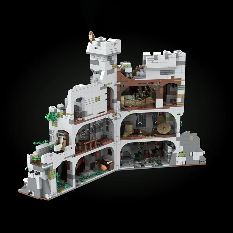 3765 부품 MOC 중세 모듈식 폐성 모델 블록 DIY 창의적 조립 브릭 장난감 어린이 축제 선물