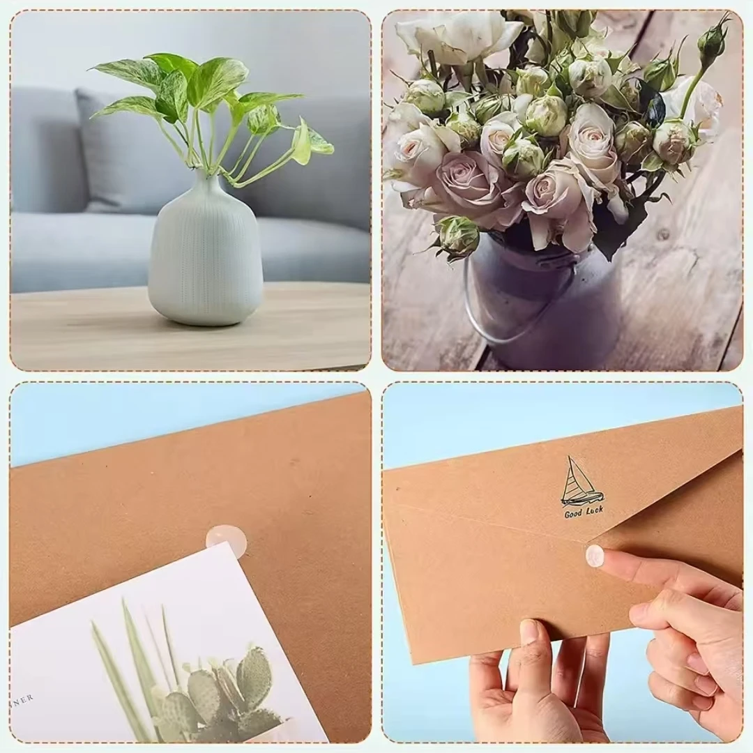 140 Stück/280 Stück/350 Stück transparentes rundes 1 cm doppelseitiges Klebeband, spurlos und abnehmbar, rundes doppelseitiges Klebeband, geeignet für Heimwerkerarbeiten, Fotowandbefestigung, kleines Gegenstände, praktisch für den täglichen Gebrauch