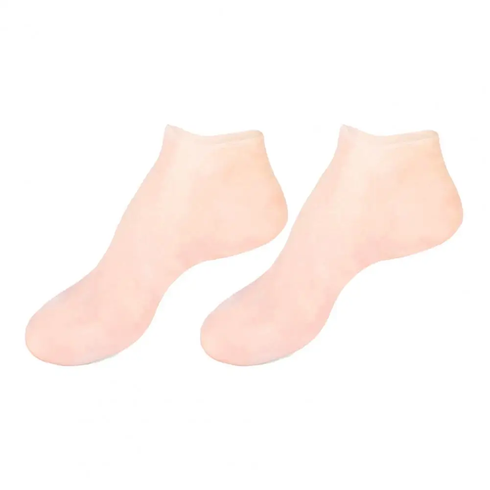 

2 Pairs Silicone Pedicure Socks Women Hydrate Anti Cracking Dry Feet Moisturizing Elastic Silicone Socks Foot Cover