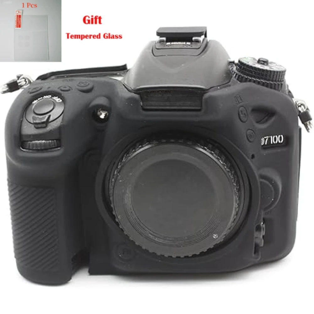 

Protector cover ，SLR camera bag For Nikon D7200 D7100 Camera Silicone Case photography soft case + free tempered film