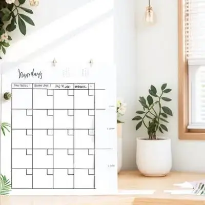 

1Set Clear Acrylic Weekly Planner Dry Wipe Board Handwritten Message Board Wall Mounted Erasable Notepad Modern Home Decor