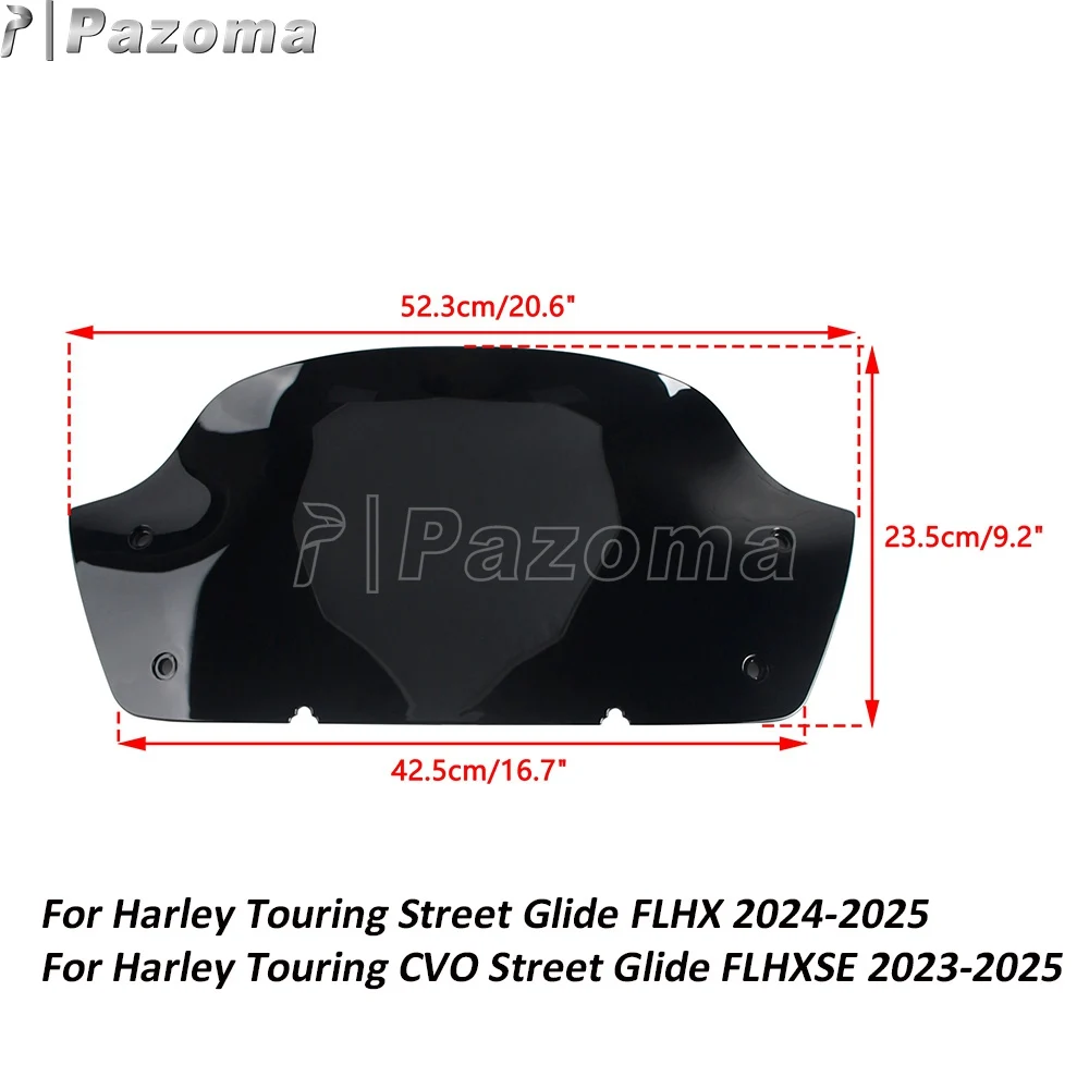 غطاء منحرف الرياح للزجاج الأمامي مقاس 9 بوصة للزجاج الأمامي للدراجات النارية Harley Touring Street Glide FLHX 2024 2025 ABS بلاستيك