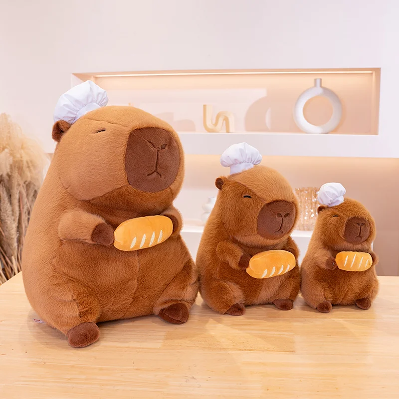 Capybara 봉제 요리 빵, 애니메이션 솜털 장난감, 귀여운 인형, 동물 인형, 부드러운 봉제 인형, 크리스마스 추수감사절 선물, 28-50cm