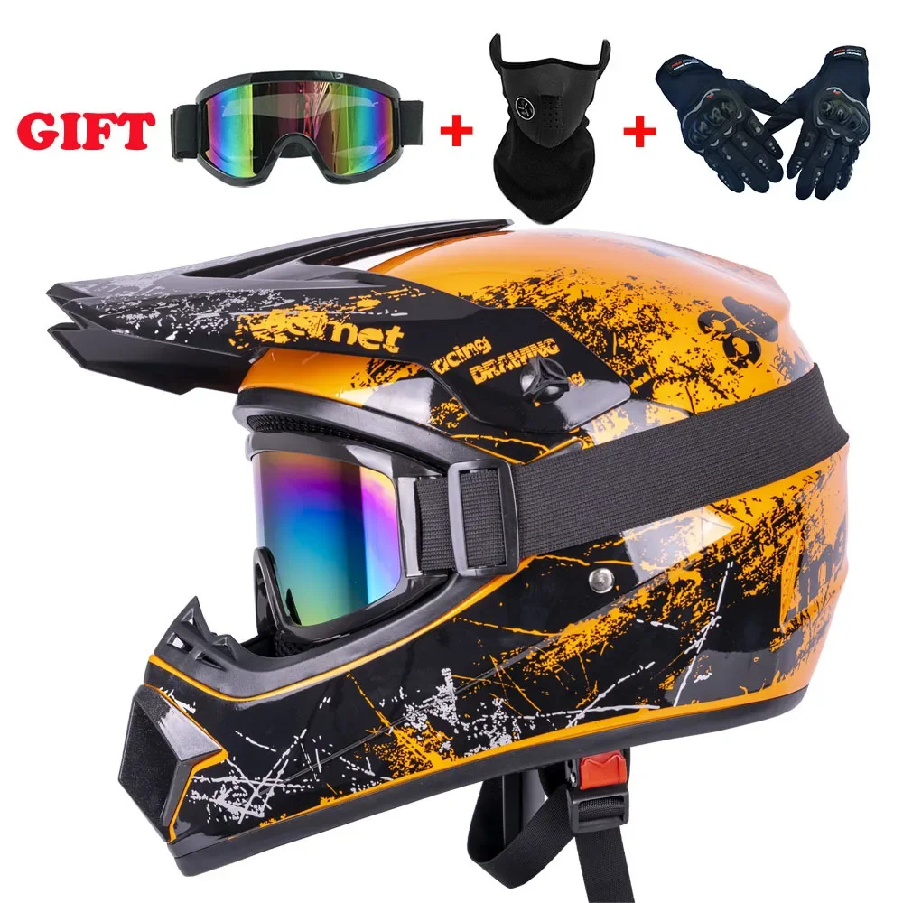 Volledige Gezicht Motorhelm Off-road Motor Gratis Verzending Stuur 3 Geschenken Downhill AM DH Cross Capacete Motocross Casco helmen