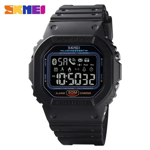 SKMEI podómetro rastreador de calorías para Iphone Huawei Xiaomi reloj masculino relojes de pulsera Bluetooth para hombre 1629 reloj Digital deportivo