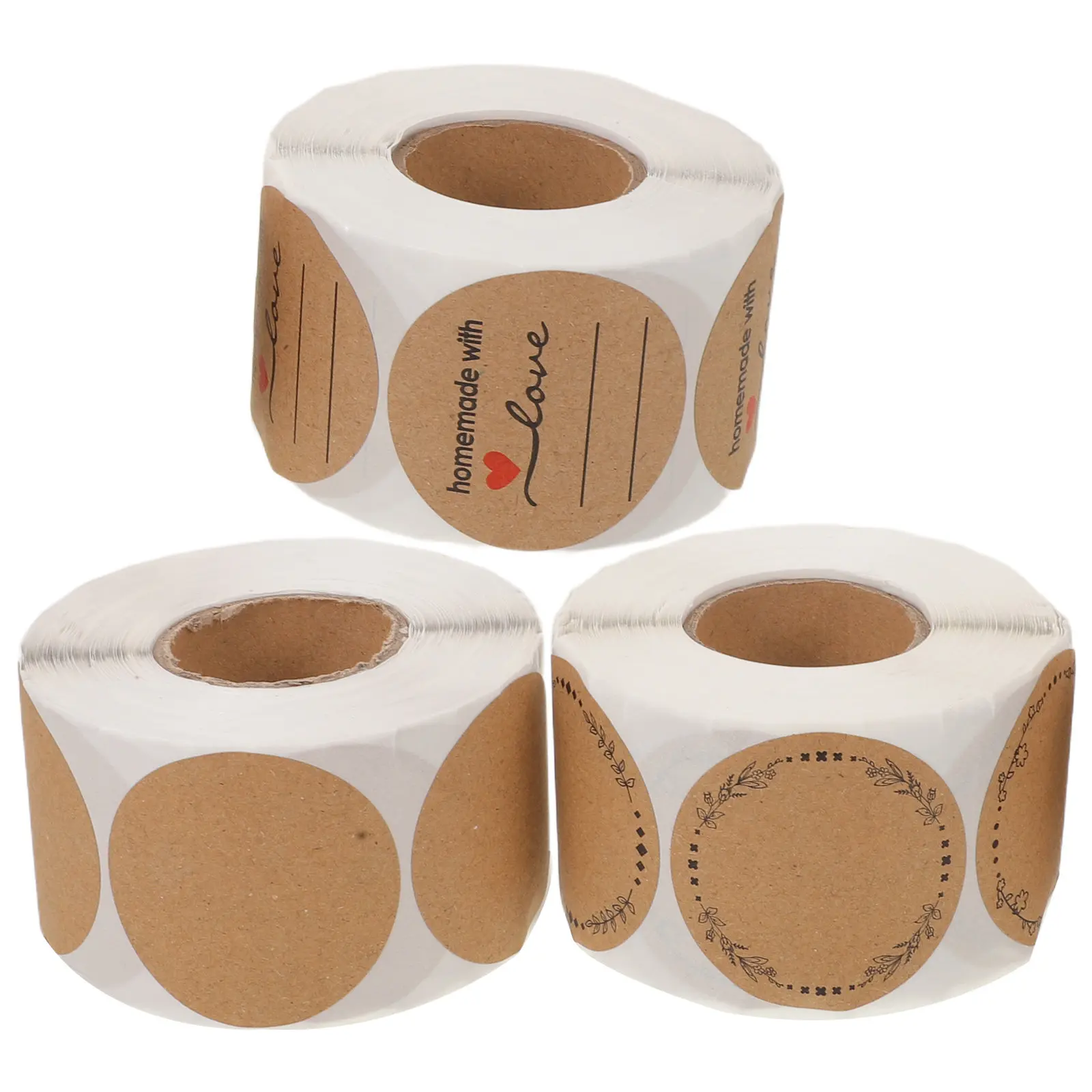 3Pcs Round Self-Adhesive Seal Stickers Roll Blank Circle Labels for Packaging Shipping Wrapping Small Business Use 3.34 Inch