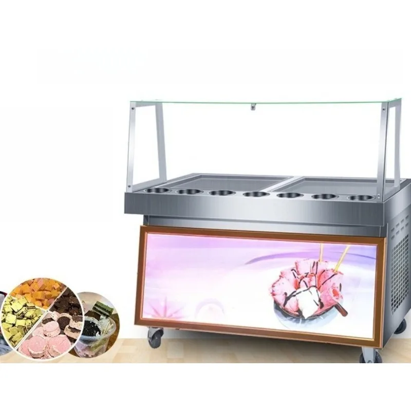 Thick cut fried yogurt machine commercial, ice cream roll cauldron noodles