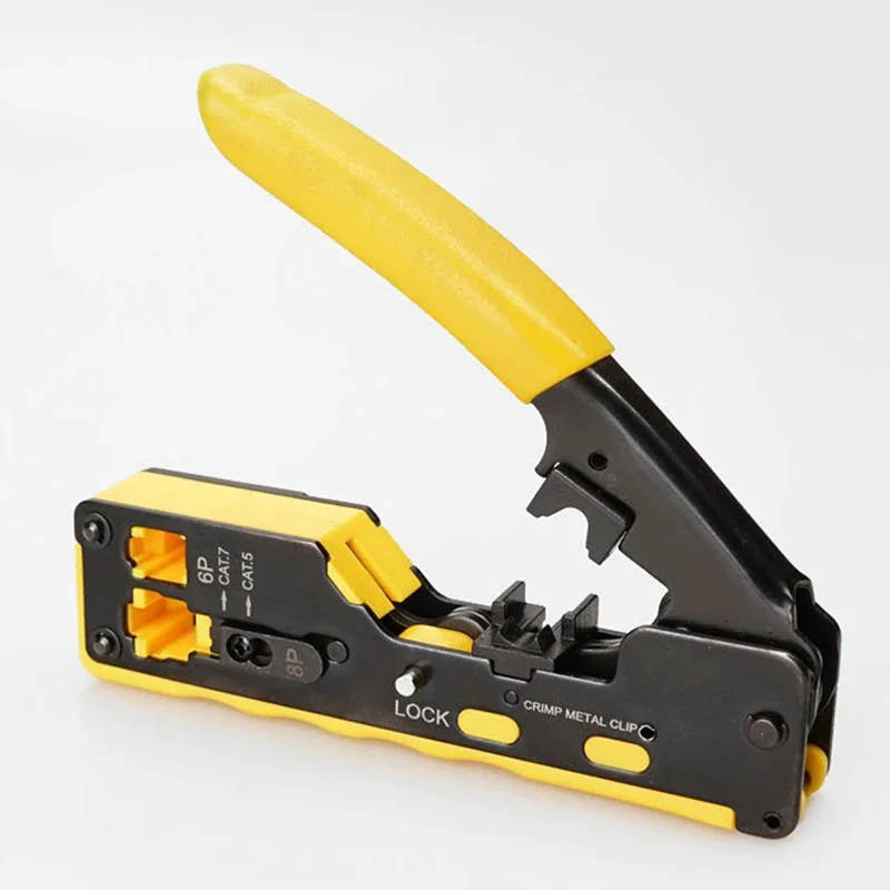 Обжимной инструмент RJ45, проходной обжимной резак для Cat7/6A Cat6/5, модульный соединитель Ethernet, универсальный инструмент для проводов