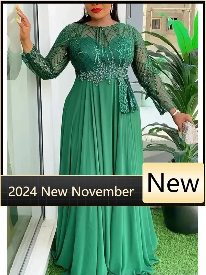 

Customized Elegant African Dresses for Women 2025 New Africa Clothing Plus Size Turkey Wedding Party Long Dress Dashiki Ankara O