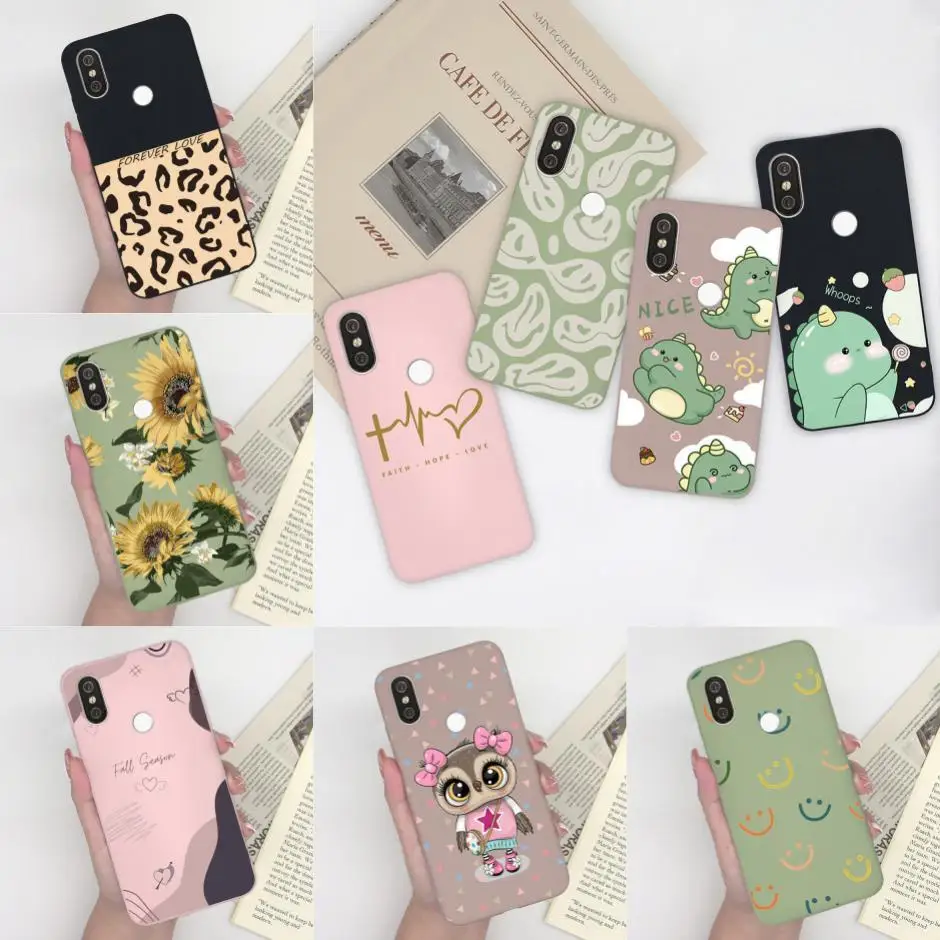 For Xiaomi Mi A2 6X Case Love Heart Cartoon Phone Bags For Xiaomi A 2 Soft Silicone Shell For Xiaomi 6 X Ultrathin Back Cover