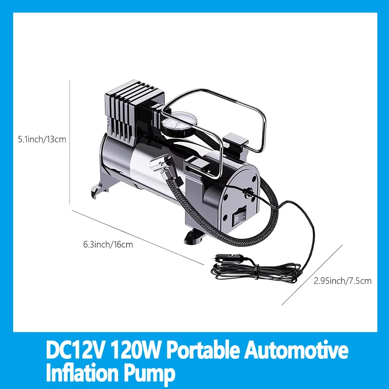 

DC12V 120W портативный автомобильный насос для накачивания двойного назначения сверхмощный насос для накачивания автомобильных шин воздушный компрессор для накачивания шин