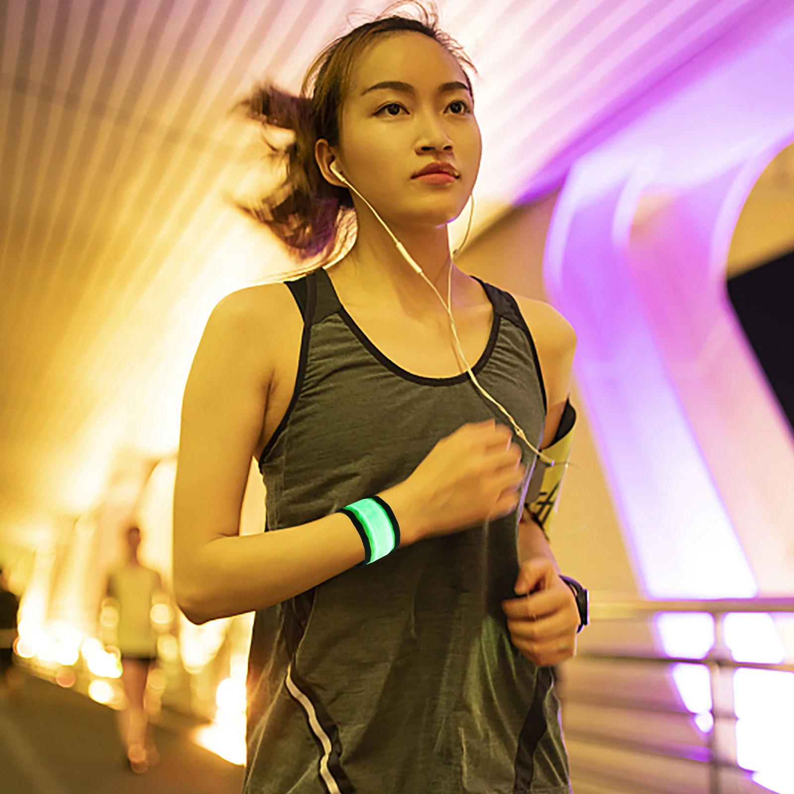 

5Pcs LED Flashing Arm Bands Reflective Slap Wristbands Adjustable Night Running Safety Fitness Slap Armbands Motivational