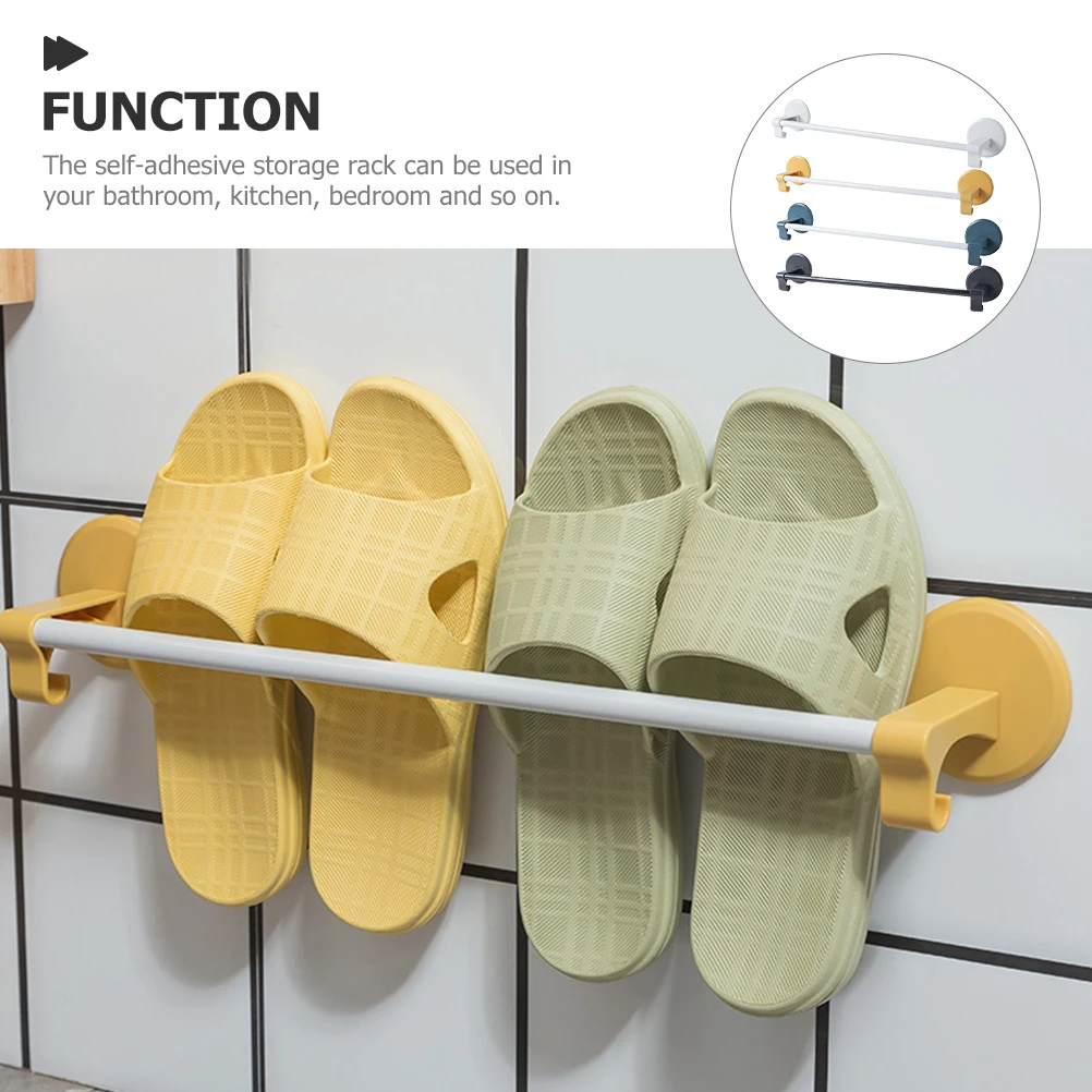 

4Pcs Self Adhesive Bathroom Wall Towel Rack Nordic Style Holder Storage Bar Multipurpose Towel Rail Shoe Hanging Rack