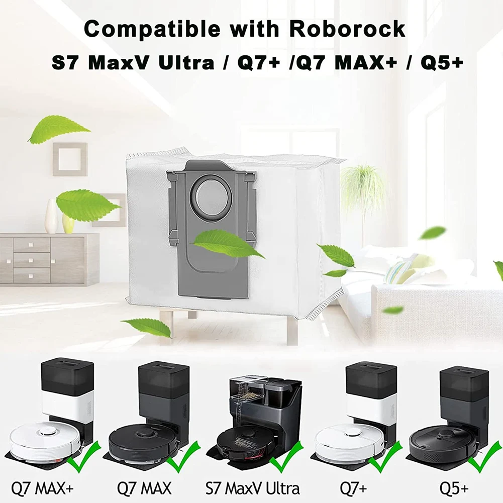 8 عبوات من أكياس الغبار لـ Roborock Q7 Max /Q7 Max+ / Q7 Max Plus، للمكنسة الكهربائية Roborock S7 MaxV Ultra/S7 Pro Ultra