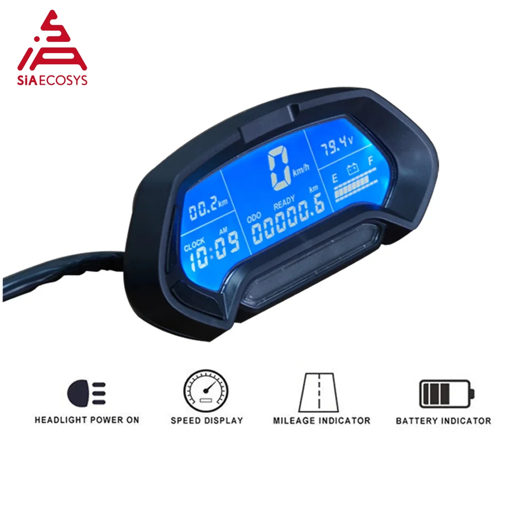 Universal Motorcycle CT-22 Speedometer 48V-144V Digital Programmable LCD Display Waterproof High Brightness for Electric Scooter