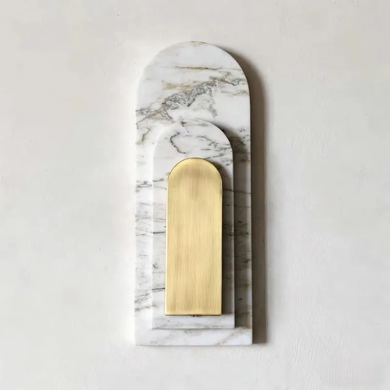 The Nordic marble wall lamp with modern snow gypsum decoration is suitable for corridors, stairs, bedrooms and home interiors.