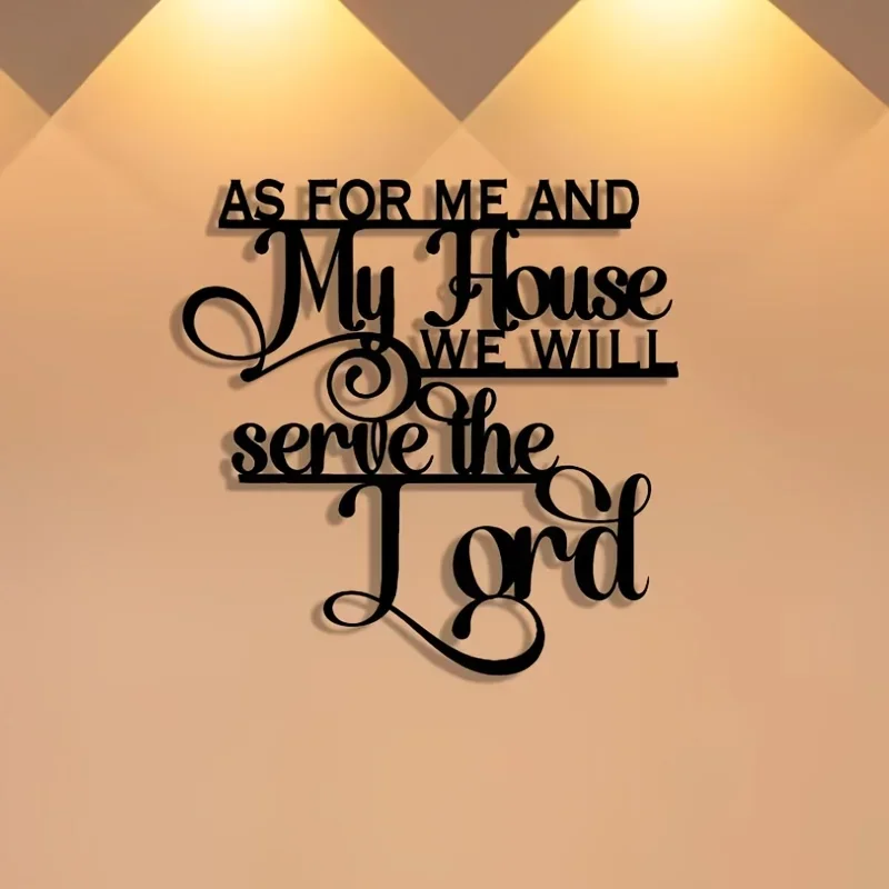 1pc Workmanship: Bible verse for my house metal plaque, Halloween art Christmas elegant design, wall art craft sign wall decor