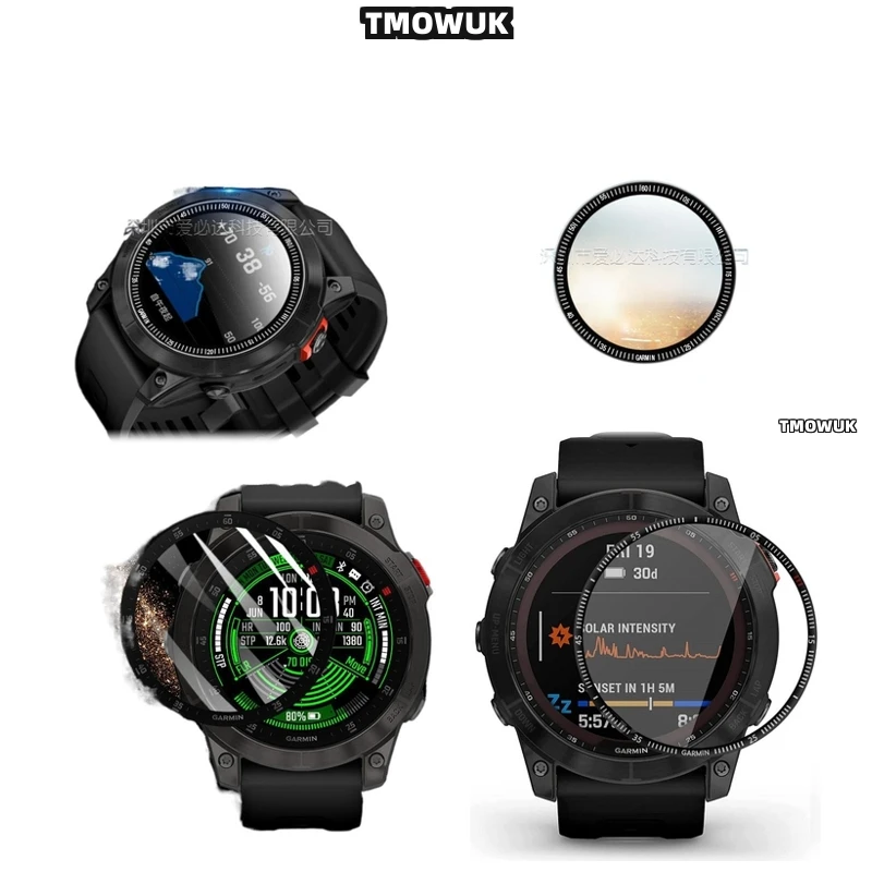 

For Garmin Fenix 6 7 8 7X 6X 7S 47mm 51mm - Screen Protective Film - Soft Flexible 3D Curved Anti-Scratch PMMA