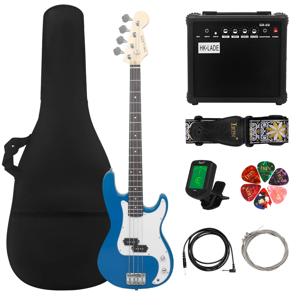 

HK·LADE 4 Strings 20 Frets Rosewood Fingerboard Electric Bass Guitar Guitarra With Amp Bag Tuner Bass Guitar Parts & Accessories