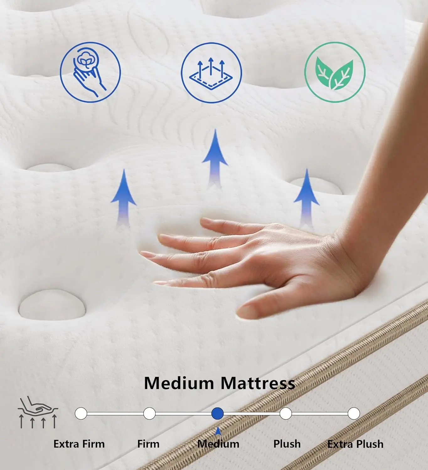 Full Size Mattress, 12 Inch White Full Mattress in a Box, Memory Foam Individually Pocket Coils for Pain Relief