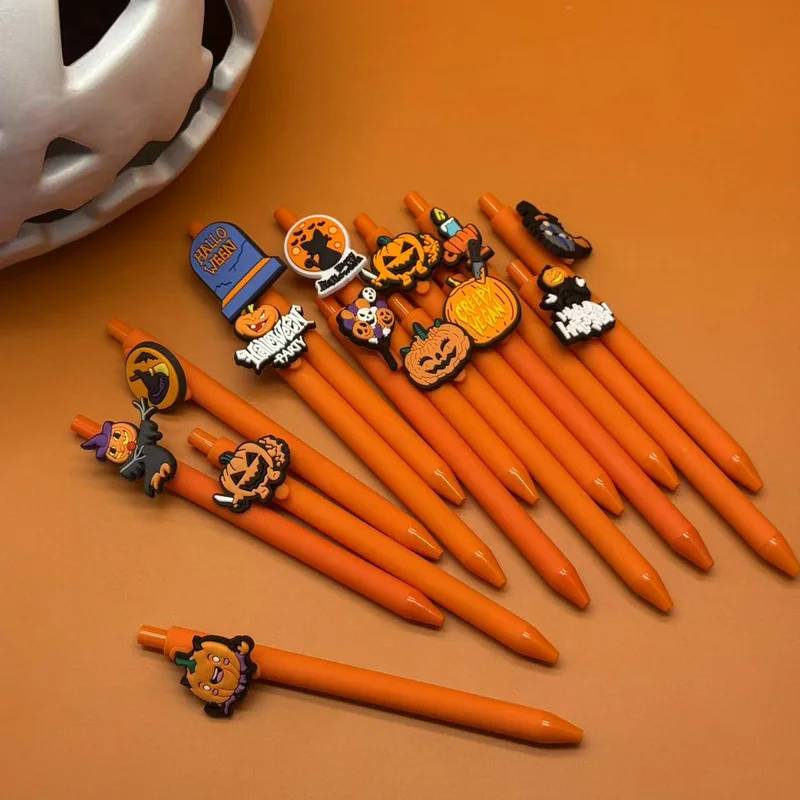 20/30pcs Creative, simple, and cute Halloween pumpkin-shaped retractable ballpoint pen Random Color Campus Design Back-to-School