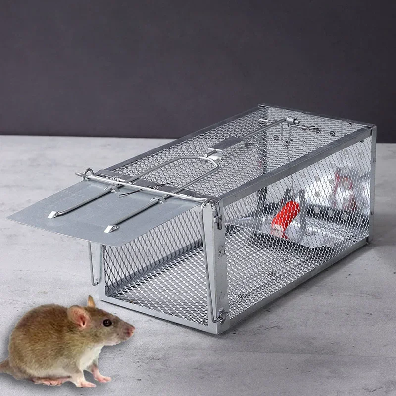 Automatic Continuous Catch Mouse Trap Galvanized Metal Rat Cage for Small Rodents Squirrels Humane Reusable Indoor Outdoor