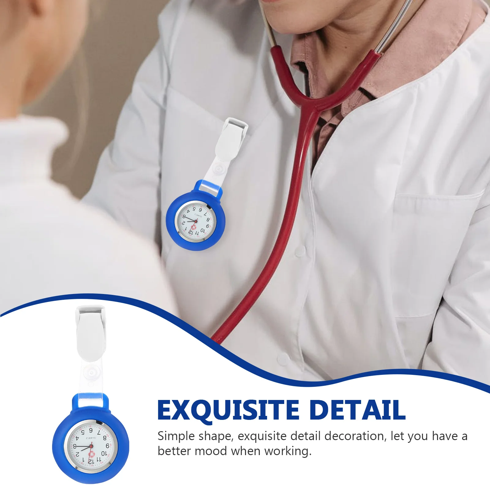 

Frosted Breast Clip For Nurses Portable Professional Nurse Clock Lightweight Durable Medical Pocket Accessory Doctor Supply