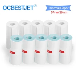 Papel adhesivo térmico de 57mm x 25mm para impresora portátil X5 Mini inalámbrica, Bluetooth, de bolsillo, para etiquetas y notas