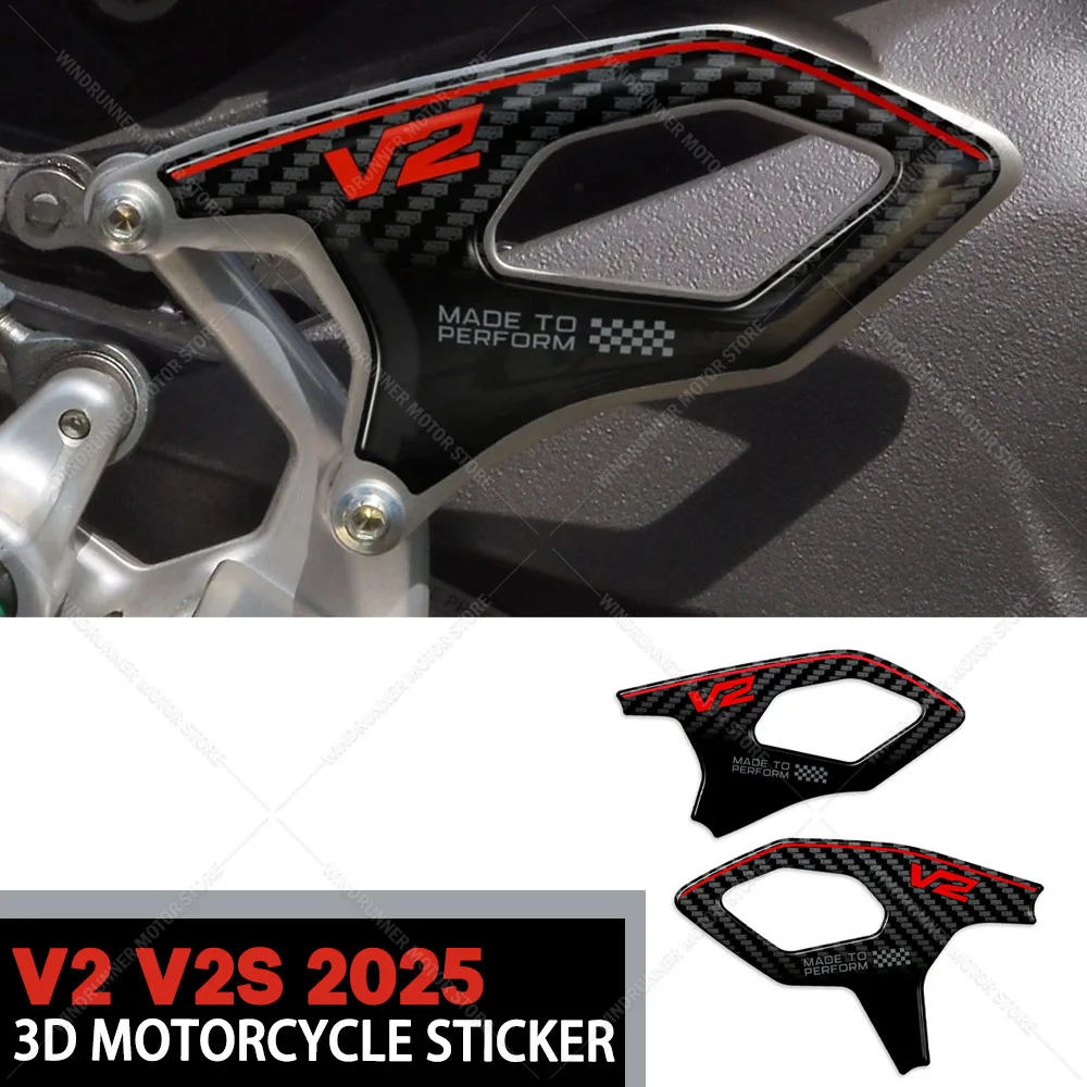 

For v2 v2s 2025 Motorcycle Accessories Motorcycle Pedal Edge Protection Decal Stickers 3D Epoxy Resin Waterproof Stickers