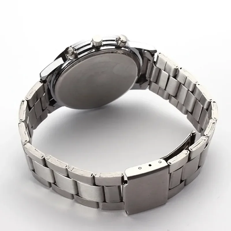 패션 남성 실버 쿼츠 시계 여성 스테인리스 스틸 시계 캐주얼 유니섹스 실용 시계 핫 세일