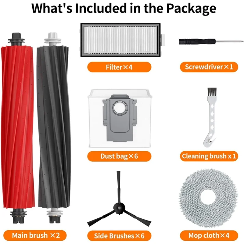 SANQ لـ Roborock Qrevo Master/Qrevo فرشاة جانبية رئيسية رفيعة مرشحات HEPA ممسحة ملابس أكياس الغبار قطع غيار المكنسة الكهربائية