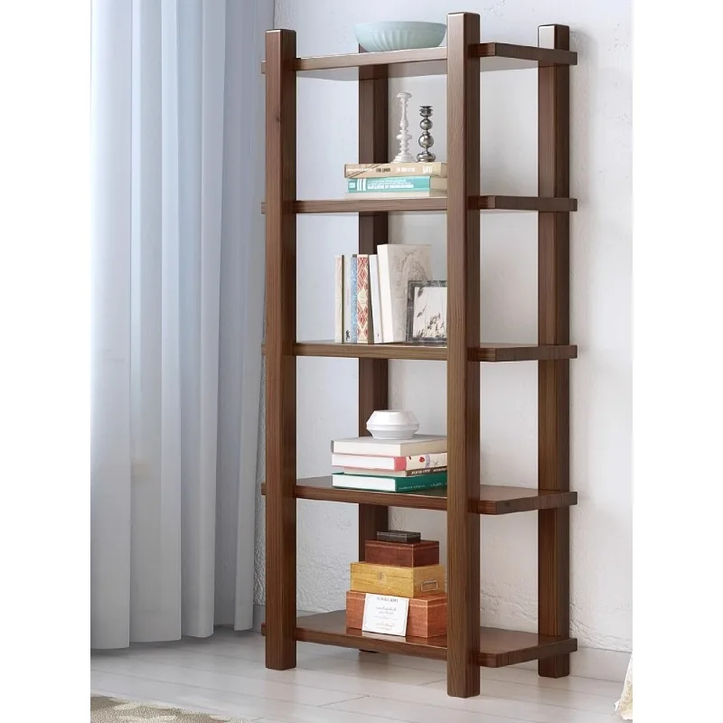 

Solid wood bookshelf living room bedroom floor shelf modern minimalist retro office luxury storage cabinet logs