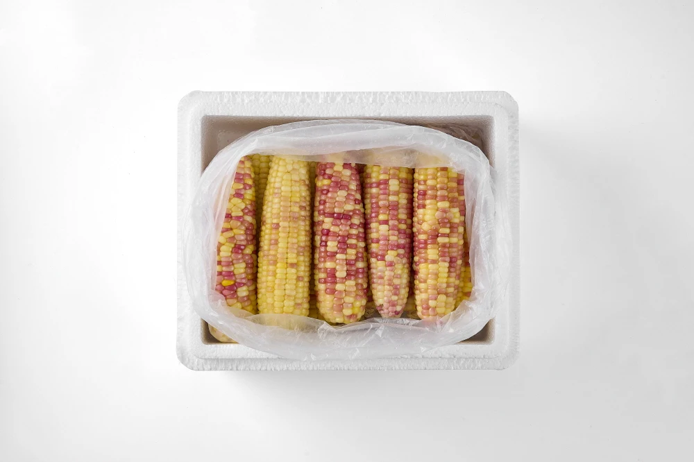 10 قطع من الذرة الحمراء على البخار المجمدة هونغ تشال