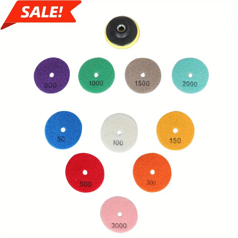 

Комплект 3-дюймовых алмазных полировальных подушечек для полировки гранита, мрамора, камня, 11 шт.