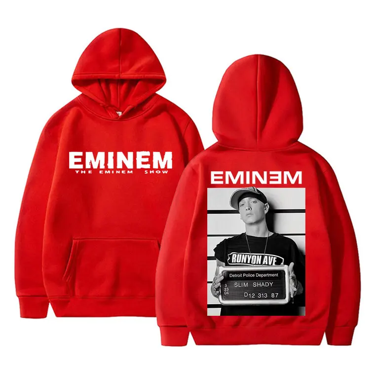 Sudadera con capucha de rapero Eminem Shim Shady Hip Hop para hombres y mujeres, Sudadera con capucha de algodón polar, Tops de moda masculina, ropa de calle Vintage