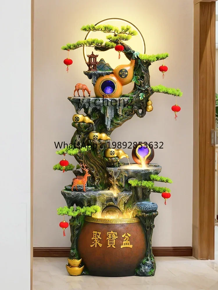 U9 flowing water ornament circulating water living room gourd rockery water wheel stone grinding landscape floor fish tank