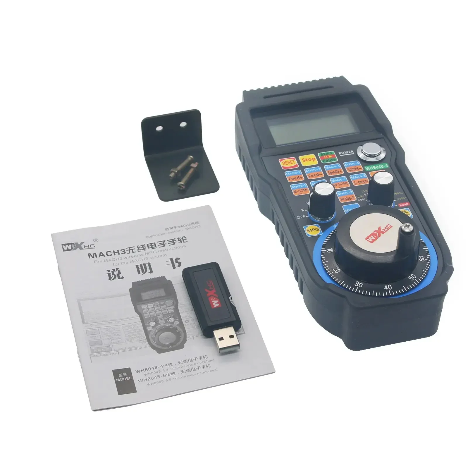 

In stockWixhc Brand Mach3 Wireless Cordless Handwheel with USB Receiver Cnc Remote Control 6axis for Cnc Router CNC Engraving Ma