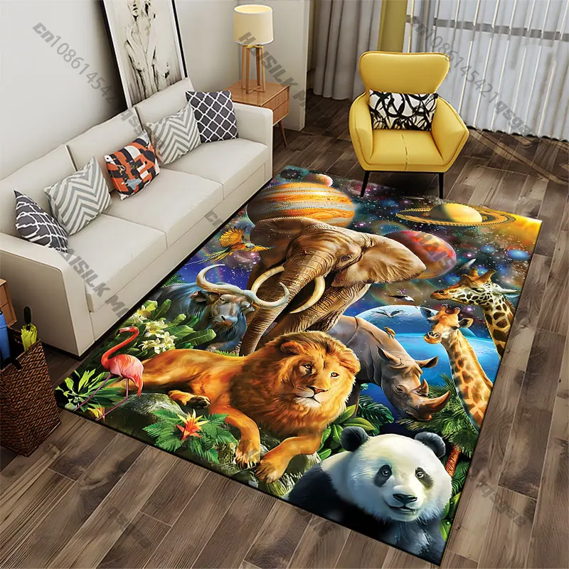 Animals planets nature cosmic harmony carpet Yoga living room room decor children's crawling mat doormat area rug games mat