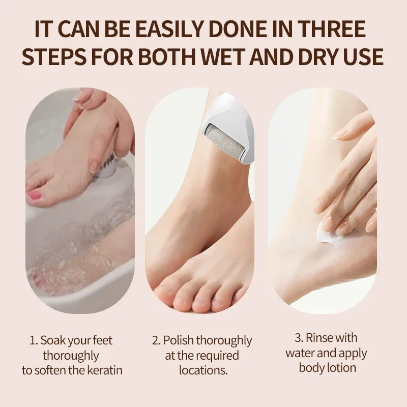 عصا باديكير كهربائية ناعمة للأقدام - أداة إزالة مسامير القدم قابلة لإعادة الشحن للاستخدام الاحترافي والمنزلي