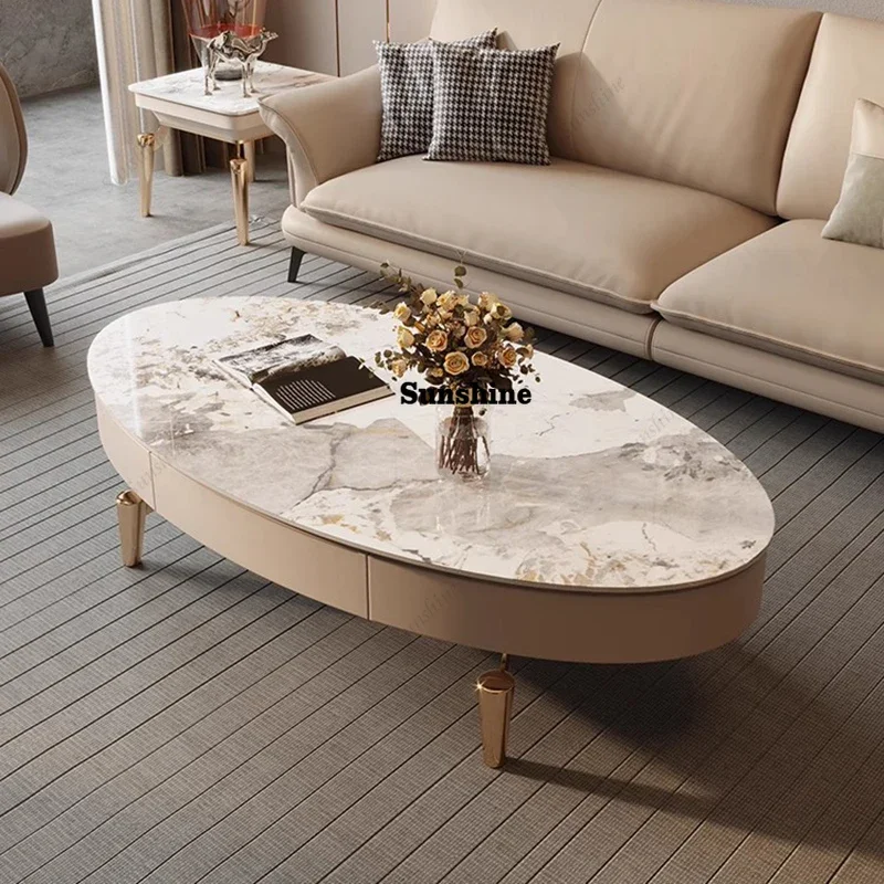 

Classic Nordic Coffee Table Oval Luxury Aesthetic Unique Coffee Table Minimalist Beauty Table Basse Living Room FurnitureYY